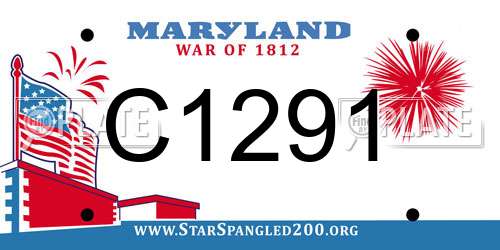 C1291 Maryland License Plate