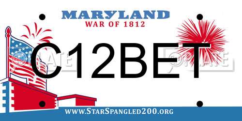 C12BET Maryland License Plate