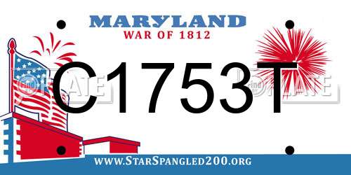 C1753T Maryland License Plate