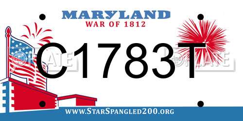 C1783T Maryland License Plate