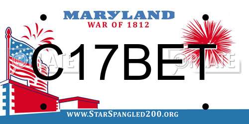 C17BET Maryland License Plate