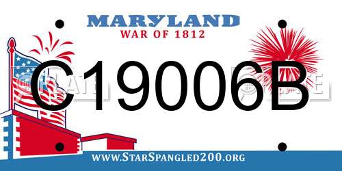 C19006B Maryland License Plate