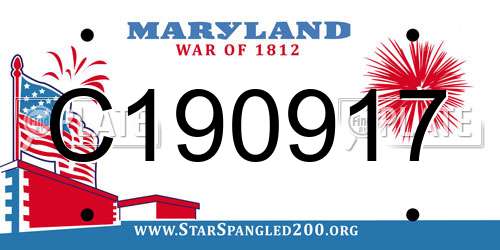 C190917 Maryland License Plate