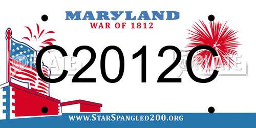 C2012C Maryland License Plate