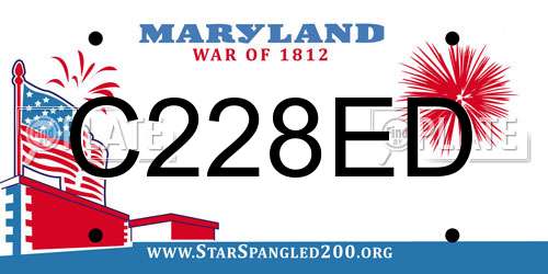 C228ED Maryland License Plate