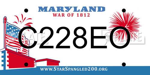 C228EO Maryland License Plate