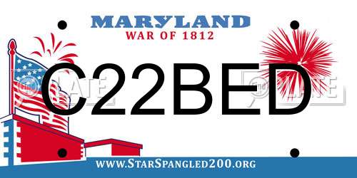 C22BED Maryland License Plate