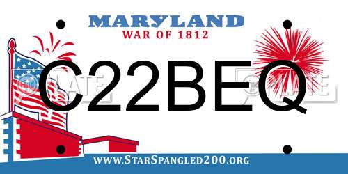 C22BEQ Maryland License Plate