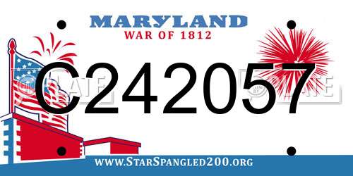 C242057 Maryland License Plate