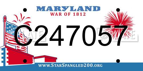 C247057 Maryland License Plate