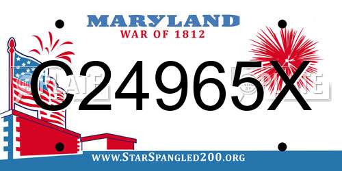 C24965X Maryland License Plate