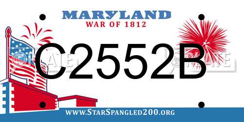 C2552B Maryland License Plate