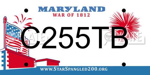 C255TB Maryland License Plate