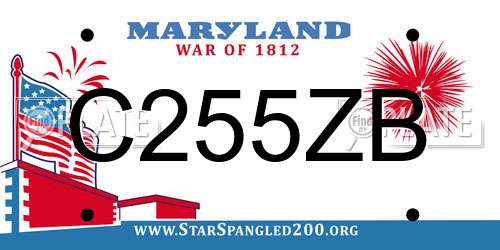 C255ZB Maryland License Plate