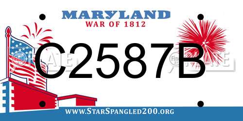 C2587B Maryland License Plate