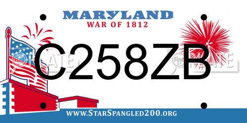 C258ZB Maryland License Plate