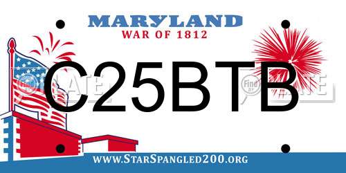 C25BTB Maryland License Plate