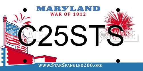 C25STS Maryland License Plate