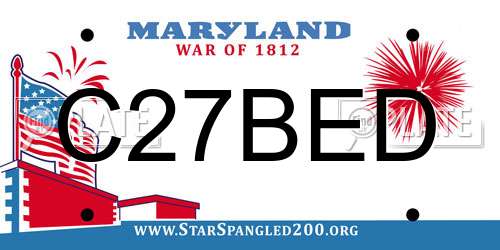 C27BED Maryland License Plate