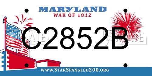 C2852B Maryland License Plate