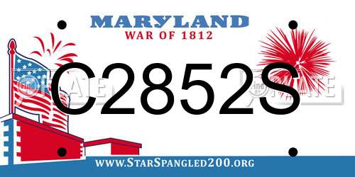 C2852S Maryland License Plate