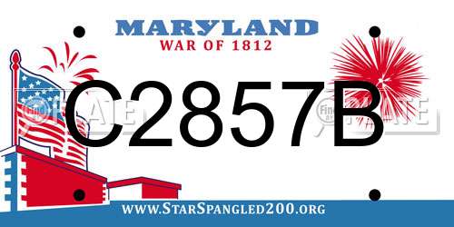 C2857B Maryland License Plate