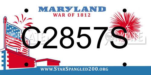 C2857S Maryland License Plate