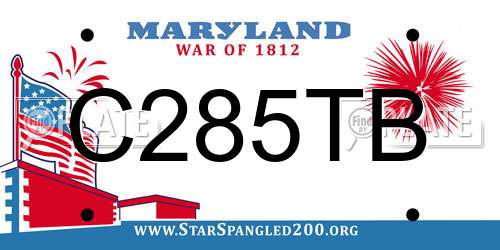 C285TB Maryland License Plate