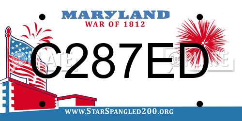 C287ED Maryland License Plate