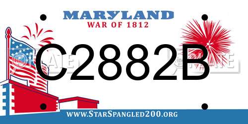 C2882B Maryland License Plate