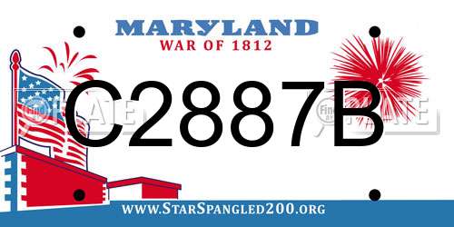 C2887B Maryland License Plate