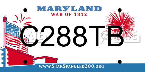 C288TB Maryland License Plate