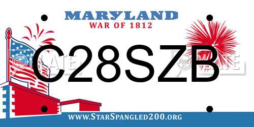 C28SZB Maryland License Plate