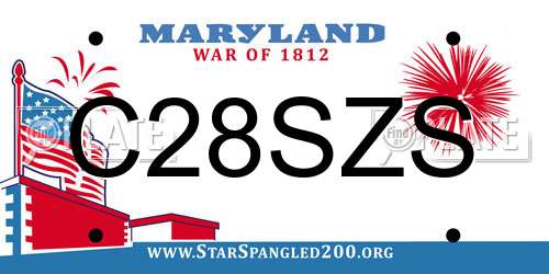 C28SZS Maryland License Plate