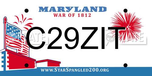 C29ZIT Maryland License Plate