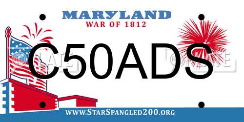 C50ADS Maryland License Plate