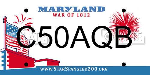 C50AQB Maryland License Plate