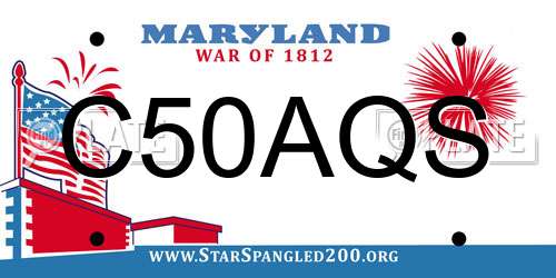 C50AQS Maryland License Plate