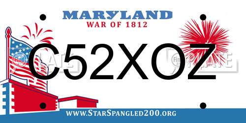 C52XOZ Maryland License Plate