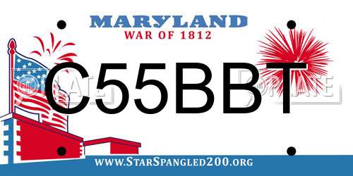 C55BBT Maryland License Plate