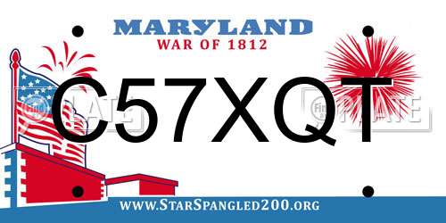 C57XQT Maryland License Plate