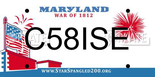 C58ISE Maryland License Plate