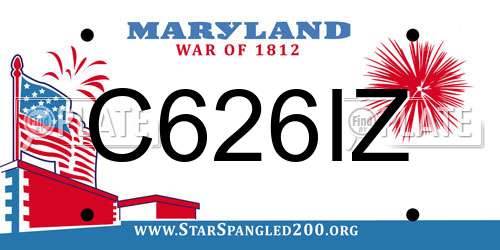 C626IZ Maryland License Plate