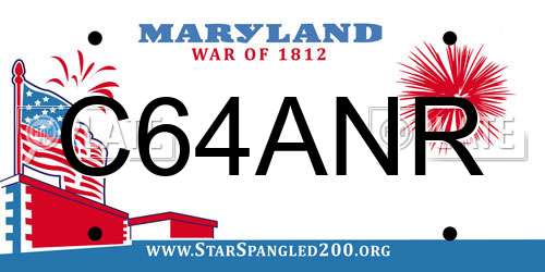 C64ANR Maryland License Plate