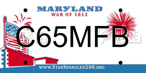 C65MFB Maryland License Plate