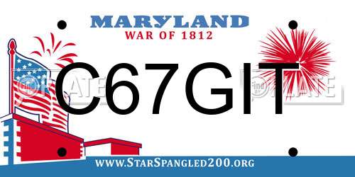C67GIT Maryland License Plate