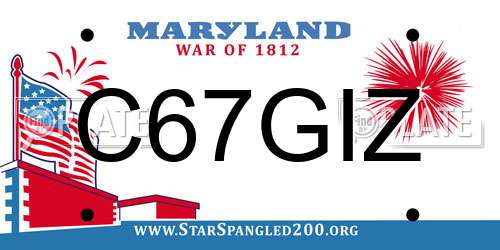 C67GIZ Maryland License Plate