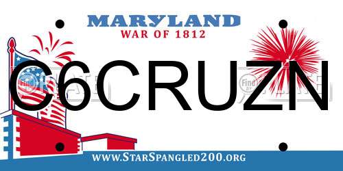 C6CRUZN Maryland License Plate