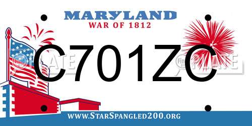 C701ZC Maryland License Plate