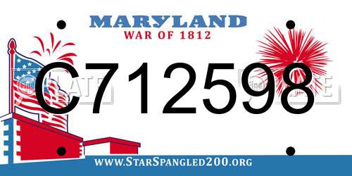 C712598 Maryland License Plate